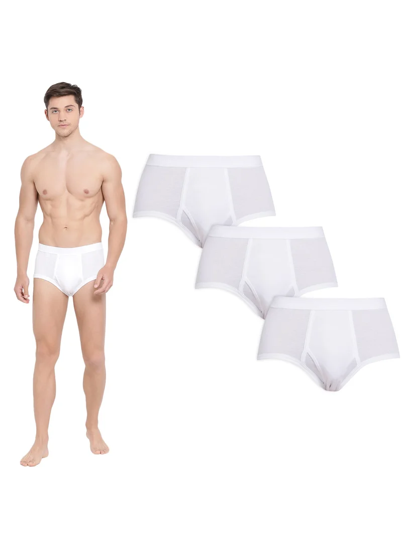 BYC MEN'S COTTON BRIEF (PACK OF 3) - WHITE