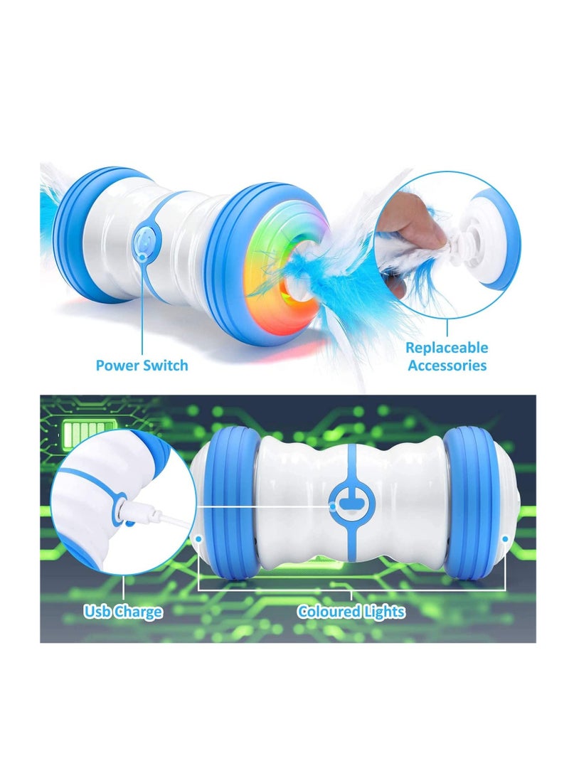 SOLARAE Cat Toys Interactive for Indoor Cats, Electric Automatic Robotic Cat Toy, Bulit-In Active Program, Replacement Feather, Colorful Light, Catnip, Bells, Fun Motion Toy for Cat Kitten Exercise - Image 3
