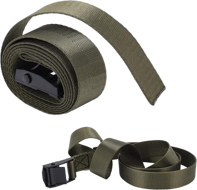 2Pcs Lashing Straps, Green 25mm Heavy Duty Goods Tie Down Strapping Bands with Zinc Alloy Buckles for Various Outdoor Activities (1m / 3.3ft) - Image 4