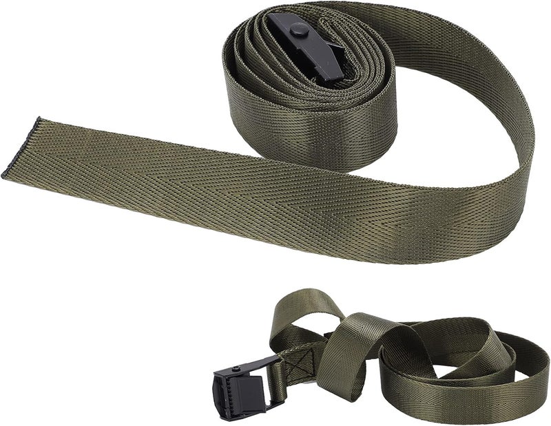 2Pcs Lashing Straps, Green 25mm Heavy Duty Goods Tie Down Strapping Bands with Zinc Alloy Buckles for Various Outdoor Activities (1m / 3.3ft) - Image 5