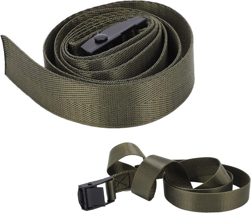 2Pcs Lashing Straps, Green 25mm Heavy Duty Goods Tie Down Strapping Bands with Zinc Alloy Buckles for Various Outdoor Activities (1m / 3.3ft) - Image 1