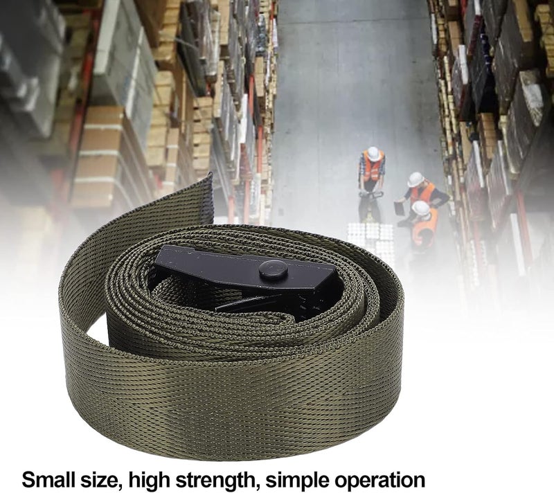 2Pcs Lashing Straps, Green 25mm Heavy Duty Goods Tie Down Strapping Bands with Zinc Alloy Buckles for Various Outdoor Activities (1m / 3.3ft) - Image 3