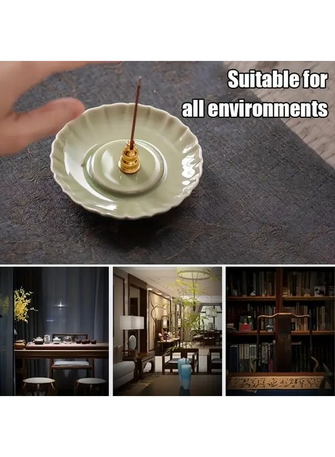 Creative Ceramic Thread Incense Burner Set Cyan Incense Holder Plate For Home Decor - Image 4