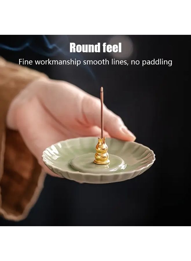 Creative Ceramic Thread Incense Burner Set Cyan Incense Holder Plate For Home Decor - Image 5