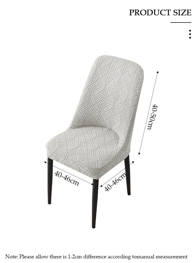 DUNISO 4 Pack Stretch Jacquard Dining Chair Slipcover, Light Gray Stretchable Anti Wrinkle Chair Cover Protector for Dining Room Cafe Bistro - Image 2
