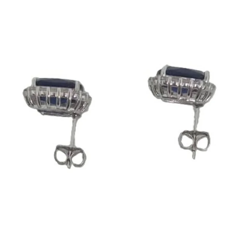باكلي لندن BUCKLEY LONDON THE FLAWLESS COLLECTION - SAPPHIRE RECTANGULAR CUSHION SPARKLE EARRINGS