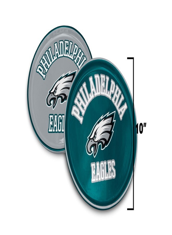 Proformance Home NFL Philadelphia Eagles Home and Away 2 Pack Round Serving Plates - Image 3