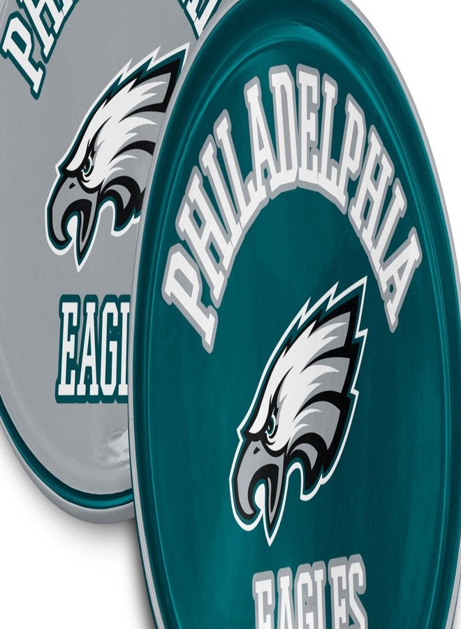 Proformance Home NFL Philadelphia Eagles Home and Away 2 Pack Round Serving Plates - Image 2