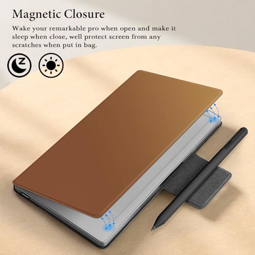 Ayotu Case for Remarkable Paper Pro Move 7.3", 1:1 Fit Smart Cover Book Folio with Auto Wake/Sleep, PU Leather Cover, Microfiber Lining, Strong Magnet(Standard Slim Case A-Leathers Brown) - Image 4