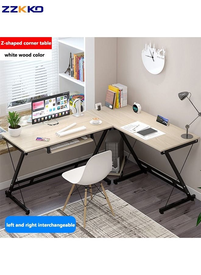 ZZKKO - Household L-Shaped Corner Desk Does Not Take Up Space, Modern And Minimalist Office Desk Combination, Minimalist Installation, High-Quality Material Computer Desk - Image 1