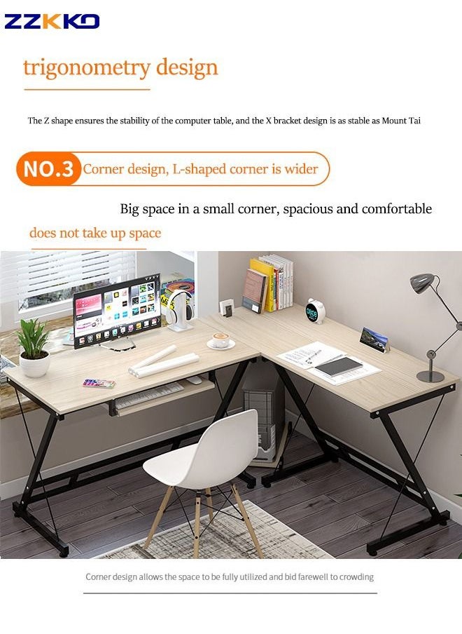 ZZKKO - Household L-Shaped Corner Desk Does Not Take Up Space, Modern And Minimalist Office Desk Combination, Minimalist Installation, High-Quality Material Computer Desk - Image 1