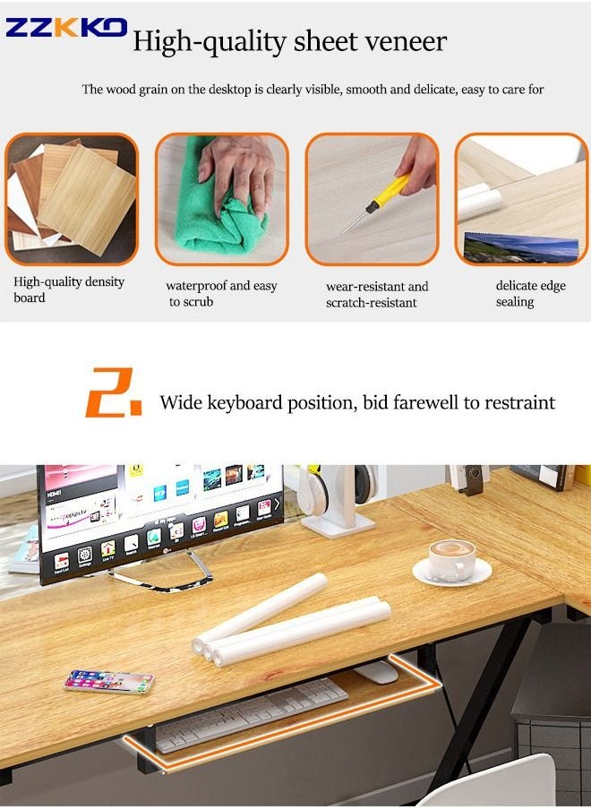ZZKKO - Household L-Shaped Corner Desk Does Not Take Up Space, Modern And Minimalist Office Desk Combination, Minimalist Installation, High-Quality Material Computer Desk - Image 1