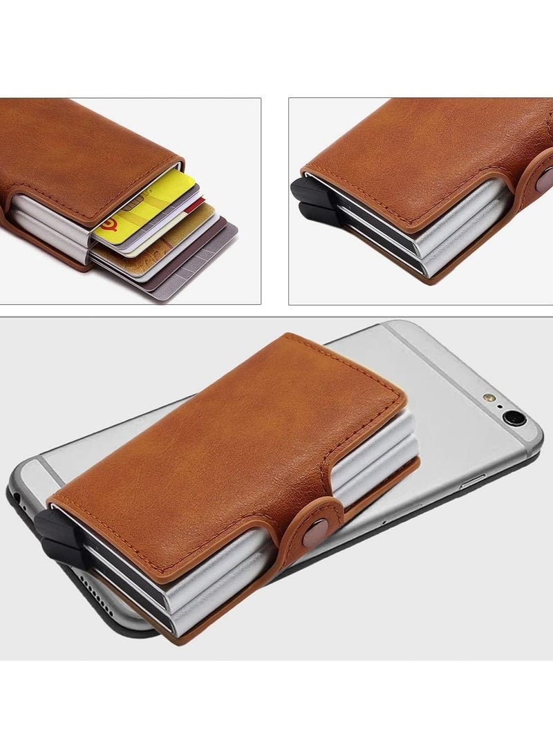 KASTWAVE Card Holder, Men Credit Card Holder, Slim Card Case Front Pocket Anti-theft-RFID Auto Pop up Travel Thin Wallets for Men  - Image 3