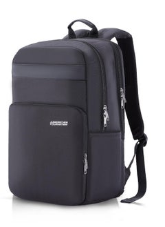 American Tourister RON Large Laptop Backpack Travel bag, 28 Ltrs Durable bags for mens, College School Computer Backpack Gift for Men Women Boys Girls Kids, Black, with Rain Cover