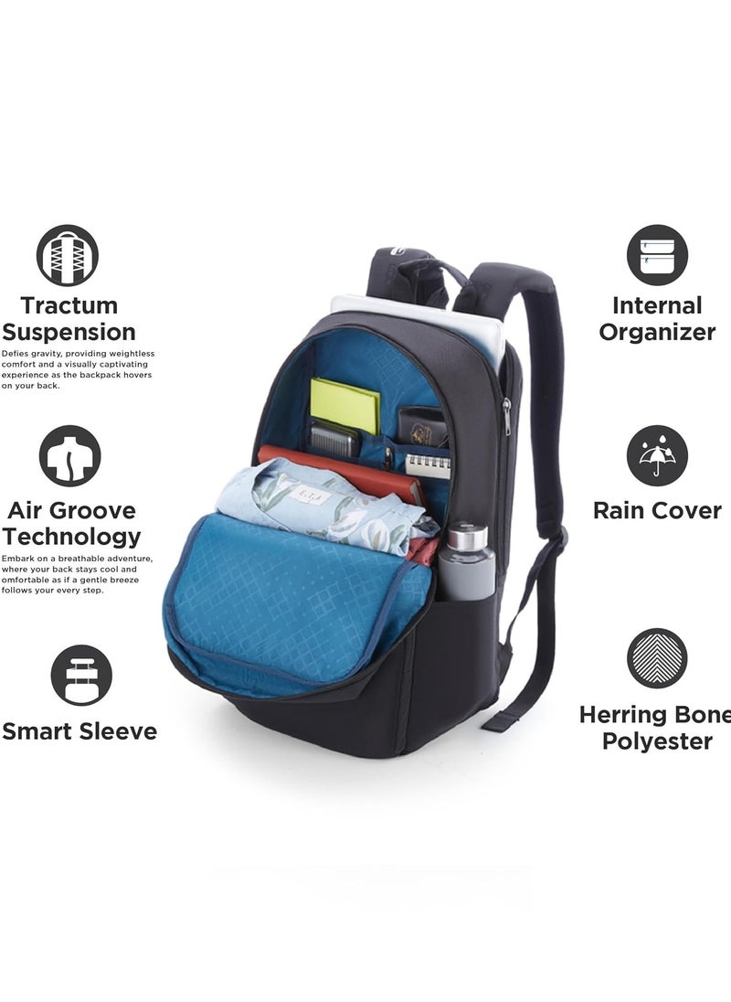AMERICAN TOURISTER - American Tourister RON Large Laptop Backpack Travel bag, 28 Ltrs Durable bags for mens, College School Computer Backpack Gift for Men Women Boys Girls Kids, Black, with Rain Cover - Image 1