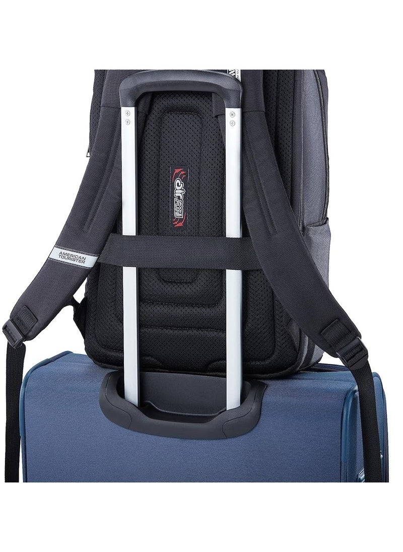 AMERICAN TOURISTER - American Tourister RON Large Laptop Backpack Travel bag, 28 Ltrs Durable bags for mens, College School Computer Backpack Gift for Men Women Boys Girls Kids, Black, with Rain Cover - Image 1
