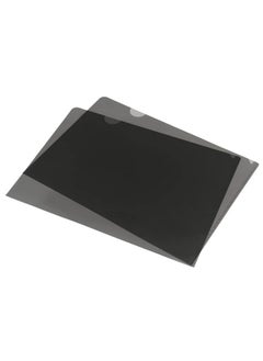 L Type Folders 12 Pack A4 Plastic File Project Pockets Clear Paper Document Jacket Sleeve For Office, Black
