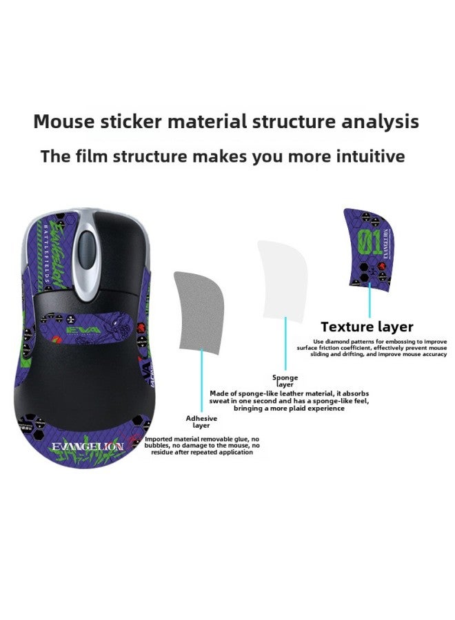 Suitable For Microsoft IO1.1 Mouse Anti-slip Stickers Full Set With Back Stickers Lizard Skin Protective Stickers Anti-sweat Suction Generation Wholesale-Color:io1.1-SY-040 Team Printing/Black Diamond-Full Package  - Image 5