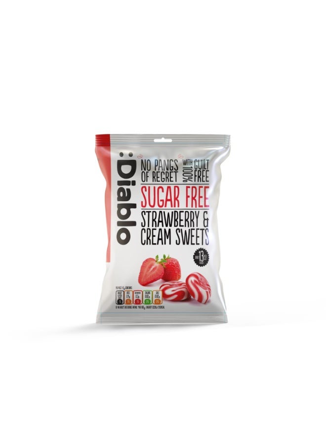 Diablo – Strawberry & Cream Sweets | Sugar Free | Sweetened with Maltitol | Diabetic Friendly | Pack of 3 (75g Each) - Image 1