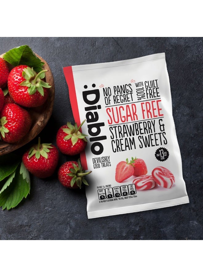 Diablo – Strawberry & Cream Sweets | Sugar Free | Sweetened with Maltitol | Diabetic Friendly | Pack of 3 (75g Each) - Image 2