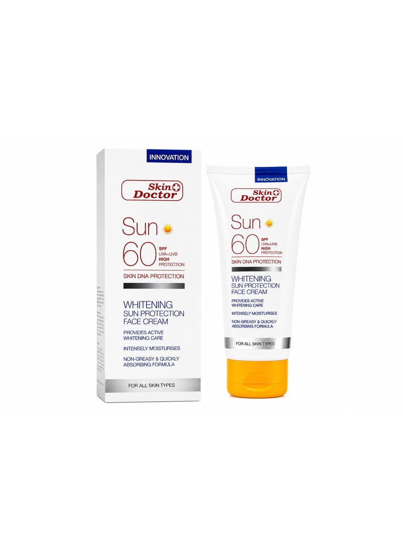 Skin Doctor Sun 60 SPF Whitening Sun Protection Face Cream with UVA & UVB Protection, 100ml - Image 1