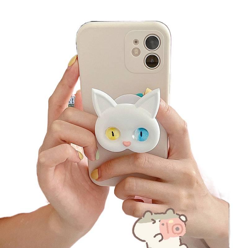 Phone Holder Silicone Cute Cat with Full Rotation for Fits Most Smartphones in Black for Family Use - Image 4