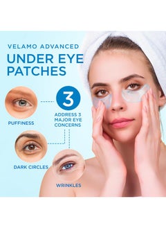 VELAMO ADVANCED Eye Patches for Puffy Eyes 60 Pcs, 24k Gold Under Eye Patches for Dark Circles and Puffiness, Under Eye Mask Patches for Wrinkles, Dark Circles Under Eye Bags Treatment For Women And Men  - Image 2