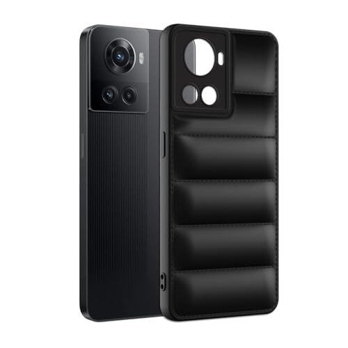 Plus Puffer Case Camera Protection Soft Back Cover for OnePlus 10R - Black - Image 3