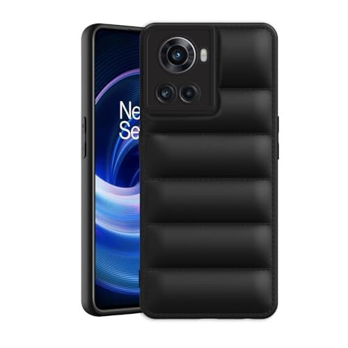 Plus Puffer Case Camera Protection Soft Back Cover for OnePlus 10R - Black - Image 1