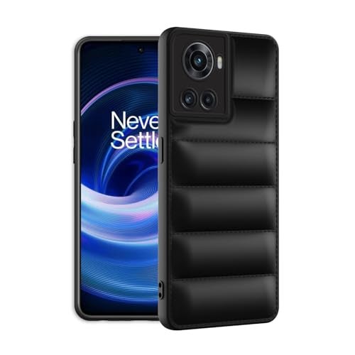 Plus Puffer Case Camera Protection Soft Back Cover for OnePlus 10R - Black - Image 2