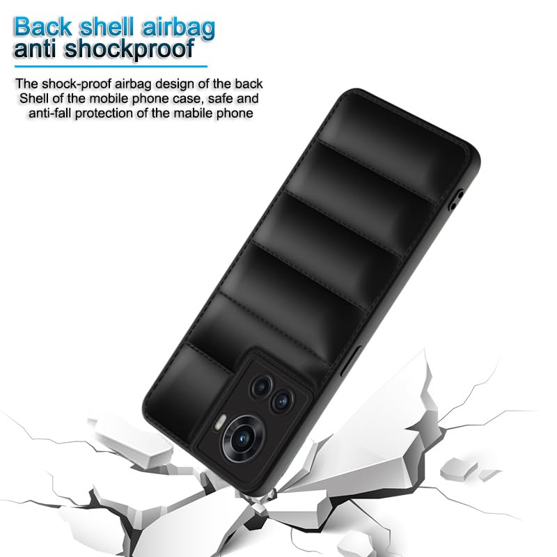 Plus Puffer Case Camera Protection Soft Back Cover for OnePlus 10R - Black - Image 4