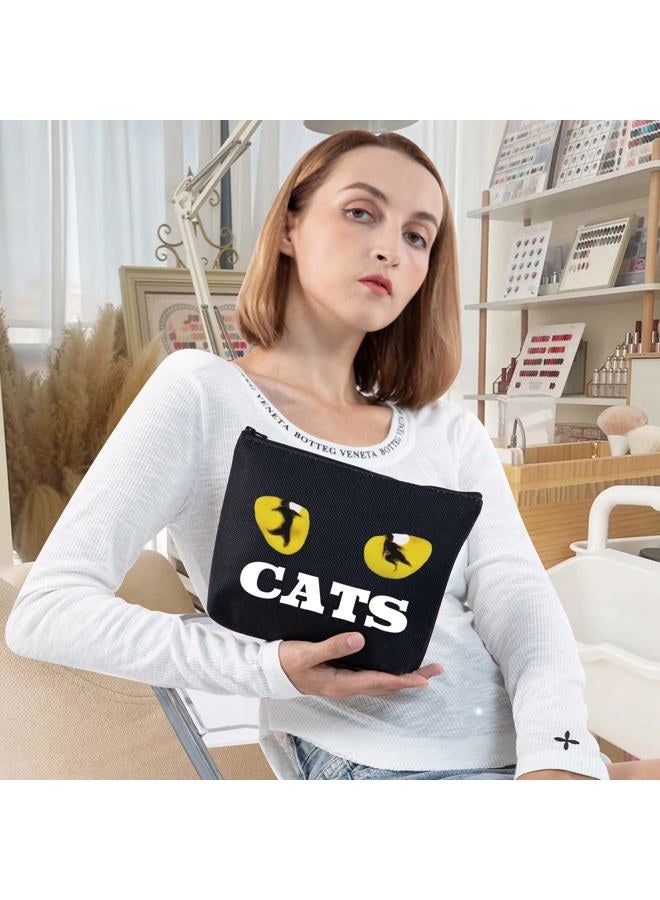 LEVLO Broadway Cat Cosmetic Make Up Bag Musical Theatre Fans Gift Cat Makeup Zipper Pouch Bag For Friend Family, Cat, Cosmetic Bag - Image 4
