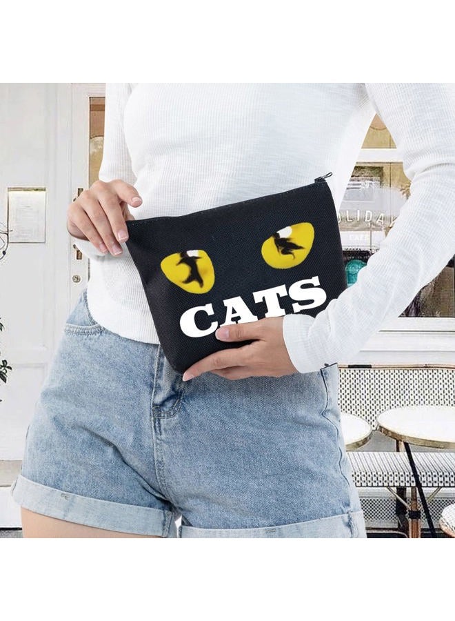 LEVLO Broadway Cat Cosmetic Make Up Bag Musical Theatre Fans Gift Cat Makeup Zipper Pouch Bag For Friend Family, Cat, Cosmetic Bag - Image 5
