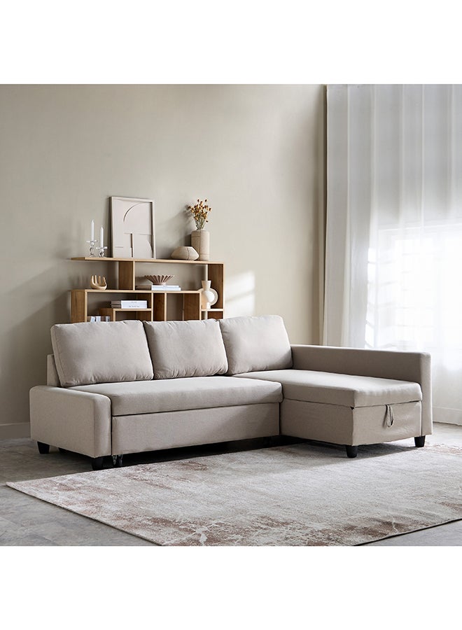 Home Box Spacer 2-Seater Left Right Fabric Corner Sofa Bed with Storage - Image 1