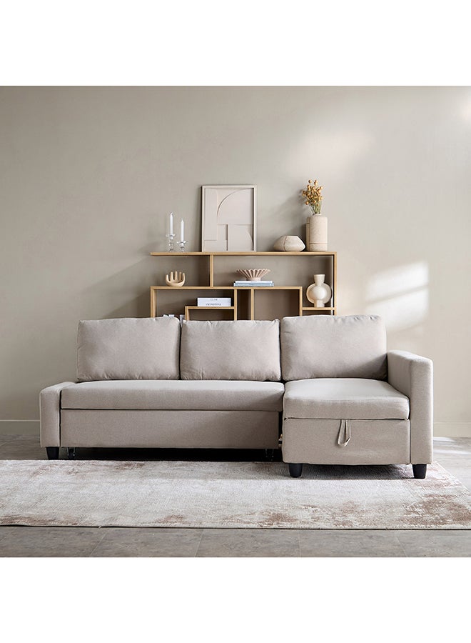 Home Box Spacer 2-Seater Left Right Fabric Corner Sofa Bed with Storage - Image 4