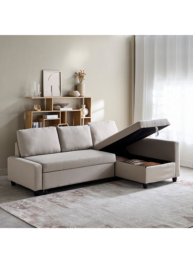 Home Box Spacer 2-Seater Left Right Fabric Corner Sofa Bed with Storage - Image 2