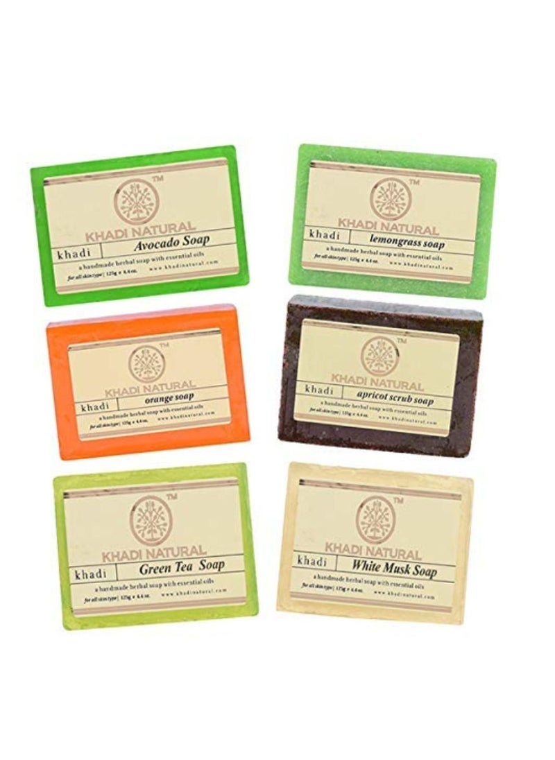 Khadi Natural Assorted Natural Soap Gift Set 125gm Pack Of 6  - Image 1