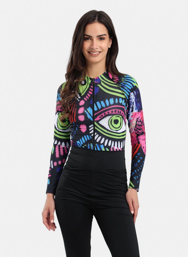 Carina Abstract Rash Guard Swimsuit  - Image 1