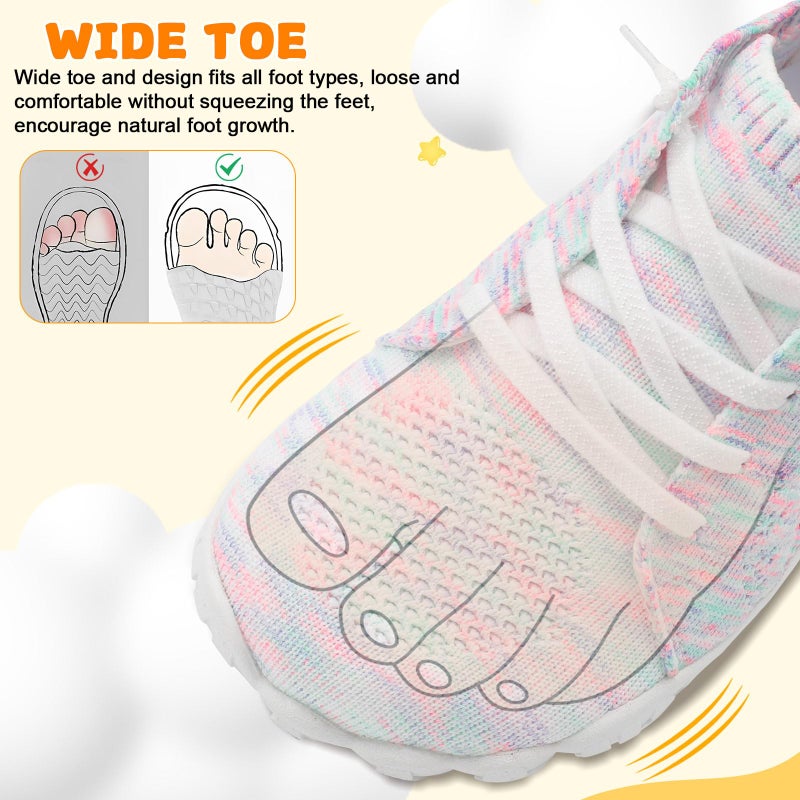 JOINFREE Kids Barefoot Shoes Girls Wide Slip On Shoes Big Kids Breathable Anti-Slip Hiking Sneakers Zero Drop Toddler Walking Climbing Shoe Indoor Outdoor Size 3 - Image 3
