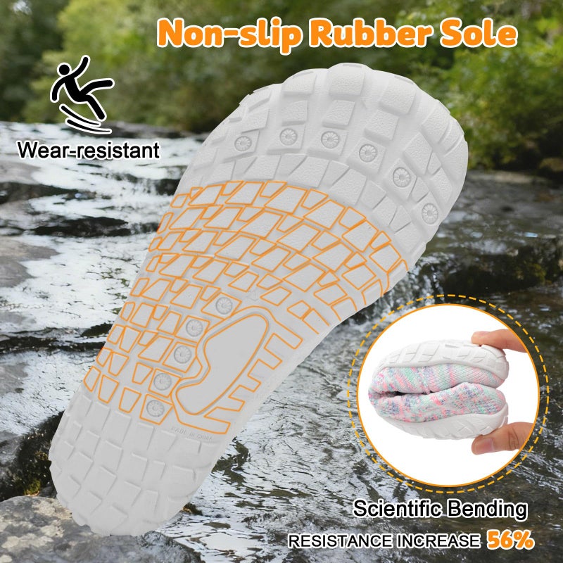 JOINFREE Kids Barefoot Shoes Girls Wide Slip On Shoes Big Kids Breathable Anti-Slip Hiking Sneakers Zero Drop Toddler Walking Climbing Shoe Indoor Outdoor Size 3 - Image 5