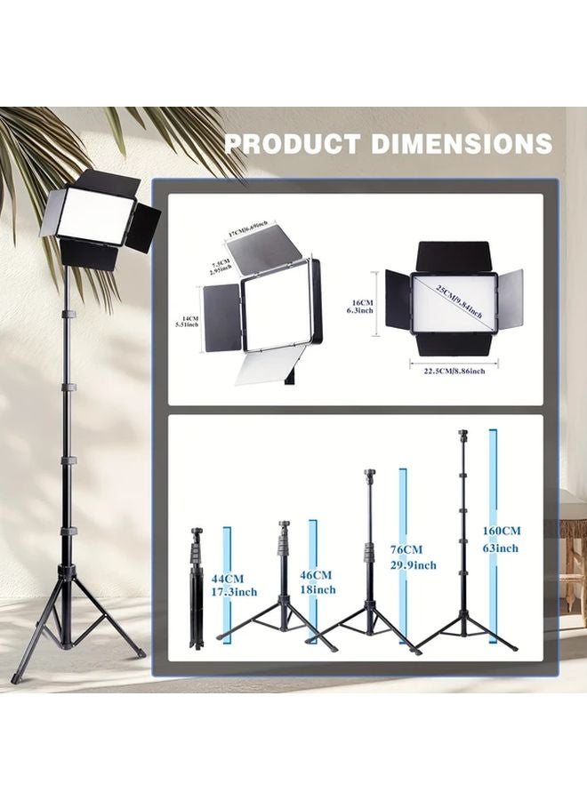 63بوصة مجموعة إضاءة التصوير إستوديو أضواء حامل ثلاثي قابل للتعديل ضوء LED قابل للتعتيم لتسجيل الفيديو إستوديو التصوير - Image 4