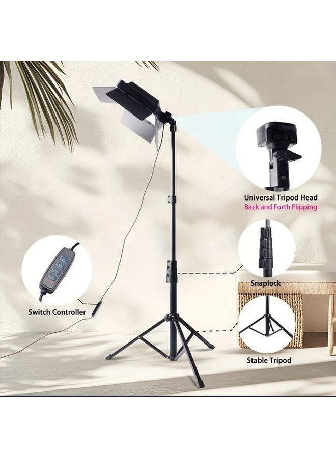 63بوصة مجموعة إضاءة التصوير إستوديو أضواء حامل ثلاثي قابل للتعديل ضوء LED قابل للتعتيم لتسجيل الفيديو إستوديو التصوير - Image 5