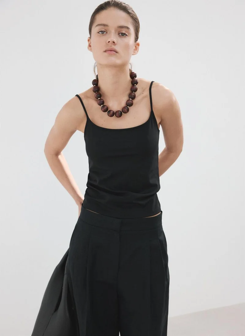 MANGO Fitted Crop Top