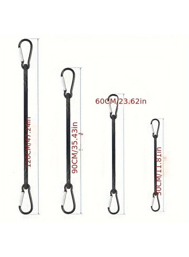 8 Black Bungee Cords 35 Inches with Metal Carabiner Hooks Elastic Straps for Outdoor Camping Cargo - Image 5