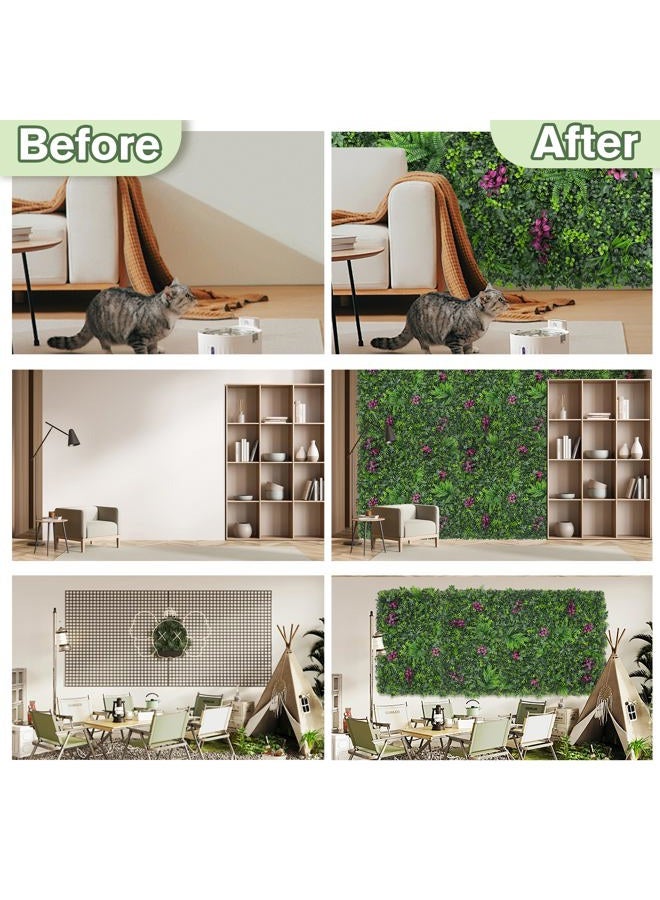 DOPGIB Greenery Grass Wall Boxwood Plant Roll: 48"x128"(43 SQFT) with UV Resistant Green Leaves Faux for Interior Wall, Greenery Backdrop,Garden and Indoor Outdoor Wall Panel Covering Privacy - Image 5