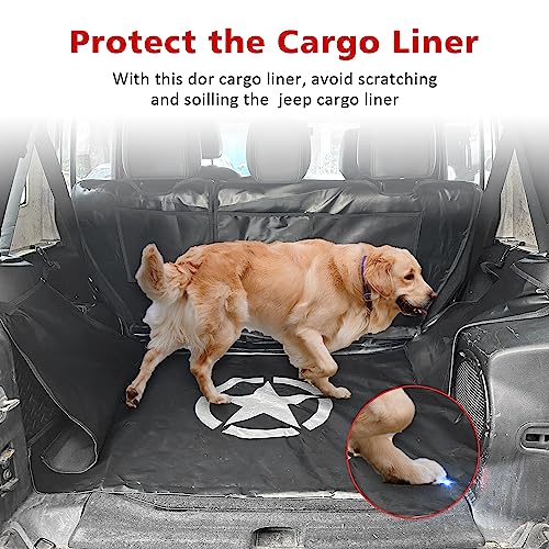 SUNPIE غطاء صندوق للكلاب متوافق مع جيب رانجلر JK/JL Unlimited 4 أبواب 2007-2024، مقاوم للماء وغير قابل للانزلاق، واقي للصندوق، غطاء قابل للغسل، أوكسفورد ثقيل الوزن - Image 5
