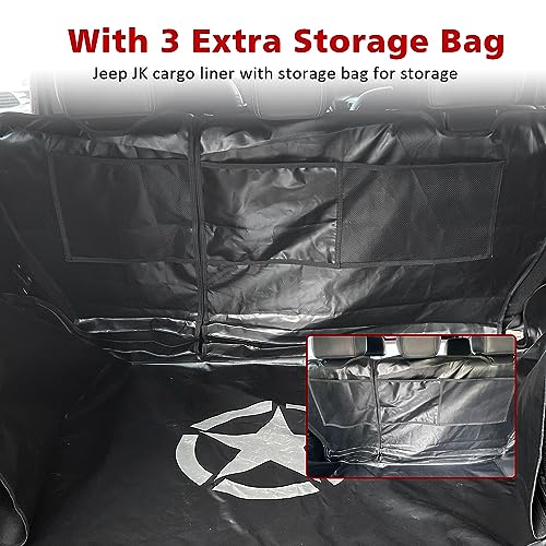 SUNPIE غطاء صندوق للكلاب متوافق مع جيب رانجلر JK/JL Unlimited 4 أبواب 2007-2024، مقاوم للماء وغير قابل للانزلاق، واقي للصندوق، غطاء قابل للغسل، أوكسفورد ثقيل الوزن - Image 4
