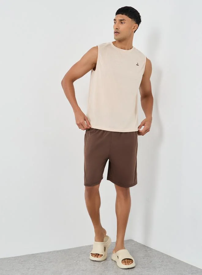 Styli Styli Minimal Print Tank Top and Shorts Set