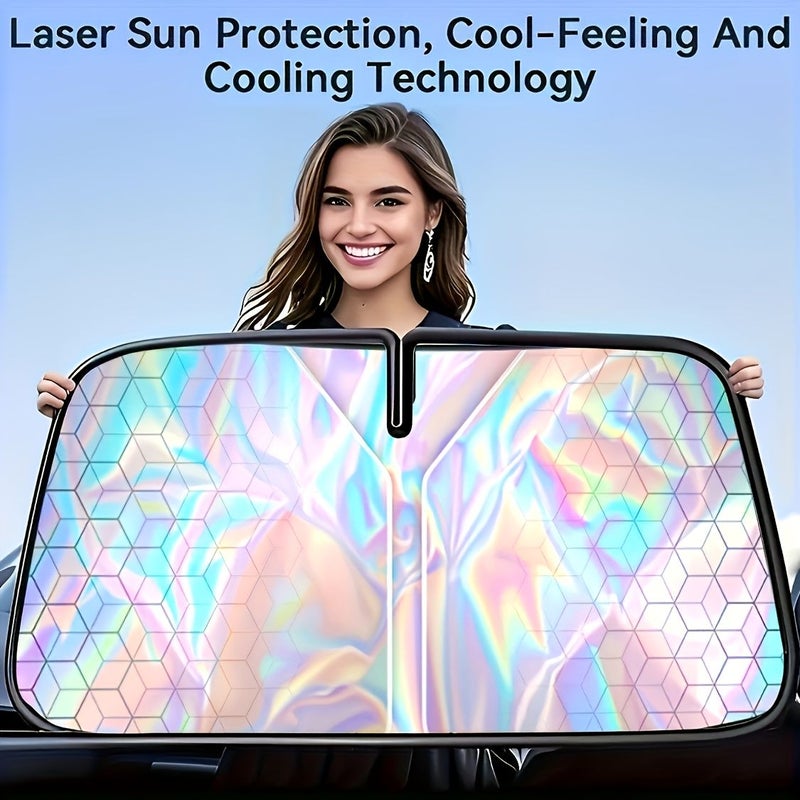 Four Layer Titanium Silver Laser Coating Sunshade Foldable Windshield Cover for Mini Cooper Countryman - Image 4