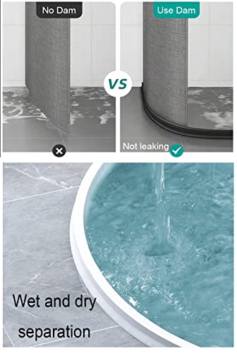 Ynotus 3" High Shower Water Splash Guard 78 Inch Collapsible Shower Threshold Water Dam Barrier Shower Dam Water Stopper To Keep Water In Shower Splash Guard For Walk In Shower Water Guard (6.5Ft） - Image 3